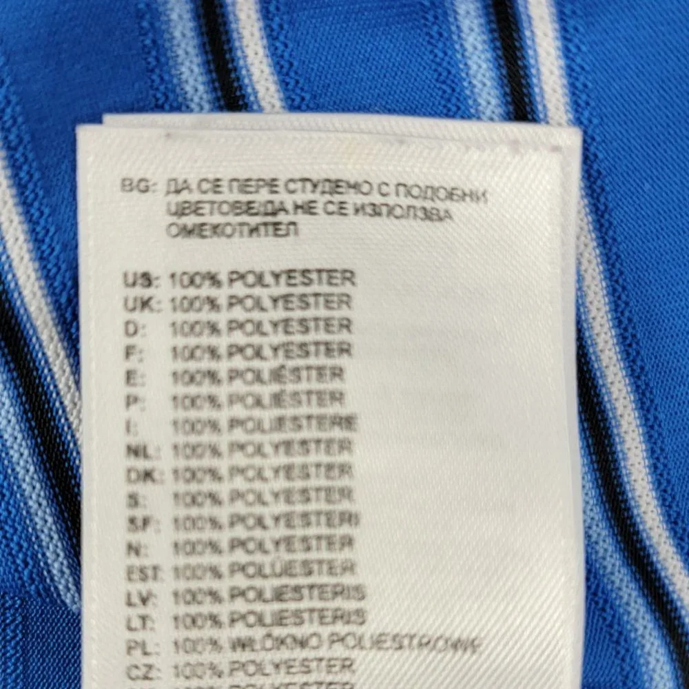 Adidas Golf‎ Polo Shirt Men’s XL Blue Striped Short Sleeve CLIMACOOL Performance